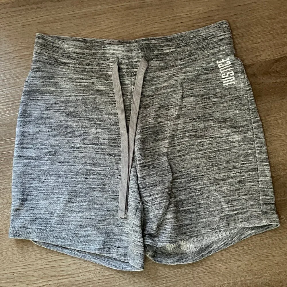 Justice Active Soft Knit Bermuda Shorts Gray Size 12